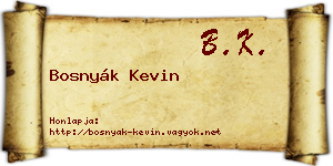 Bosnyák Kevin névjegykártya