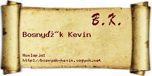 Bosnyák Kevin névjegykártya