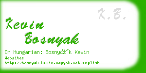 kevin bosnyak business card